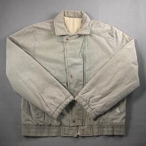 Vintage 80s 90s Canvas Insulated Work Bomber Jacket NICO Mens M Military Field